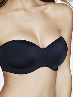 Dominique Estilo Strapless Black Seamless Underwire Bra  Sz.44DD/E NWT